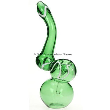 420 Glass Green Glass Bubbler