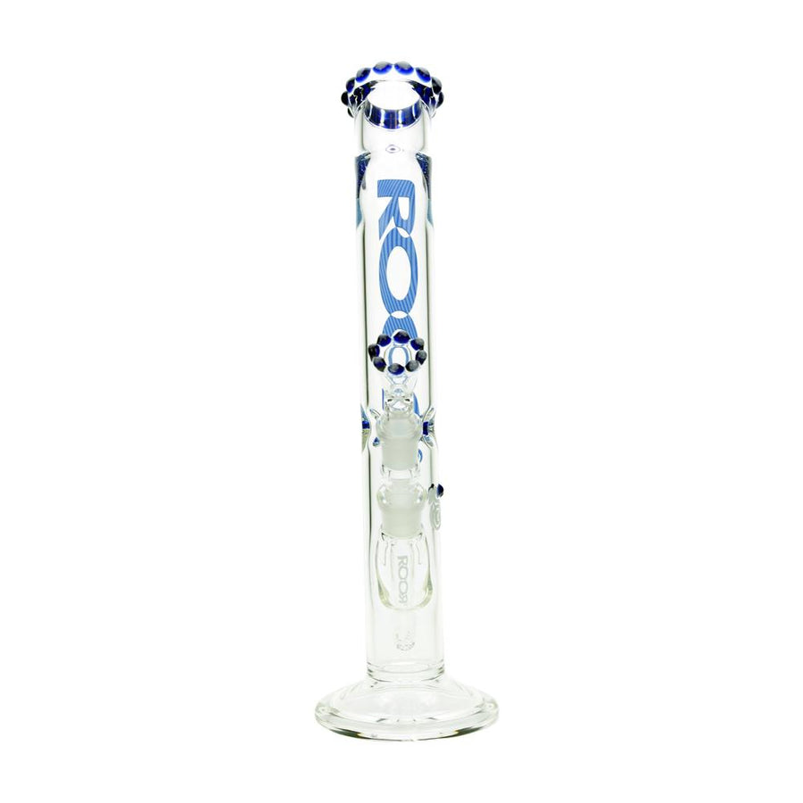 Roor Tech Bent Cylinder Bong with Blue Crown