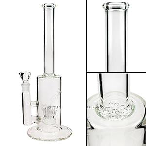 JM Flow Sci Glass Straight Bong with 10-Arm Sprinkler Perc