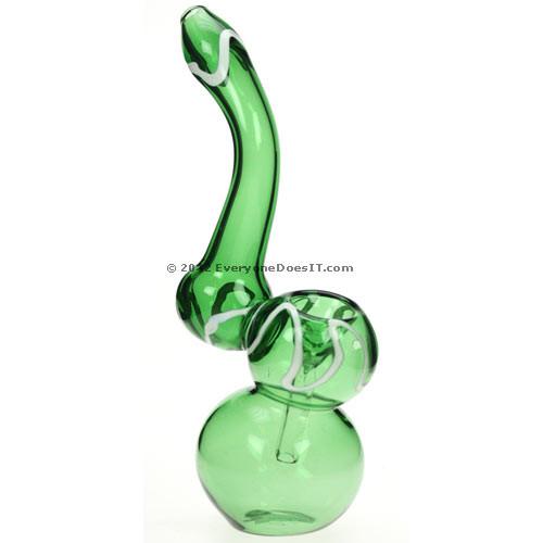 420 Glass Green Glass Bubbler