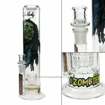 Headdies Glass Zombie Marley Bong with Drum Perc