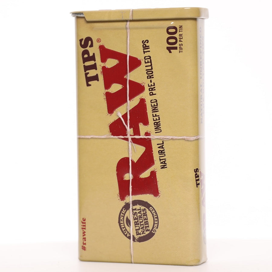 Raw Natural Pre-Rolled Tips - Tin of 100