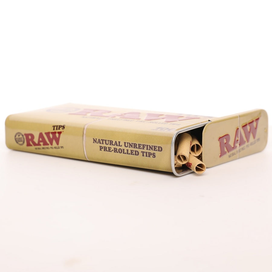 Raw Natural Pre-Rolled Tips - Tin of 100